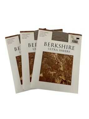 Berkshire Pantyhose 3 Pair Size 2 Plus Stone Ultra Sheer Control Top Reinforced